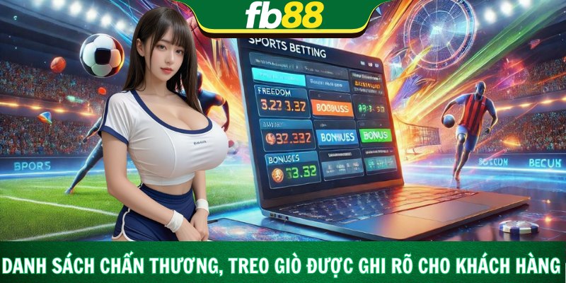 Danh sách chấn thương, treo giò được ghi rõ cho khách hàng